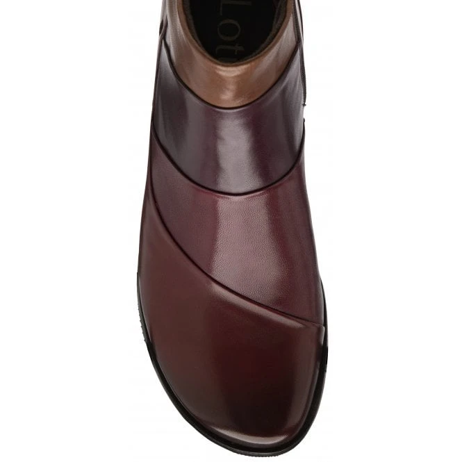 Bordo Multi-Leather Bethan Zip-Up Ankle Boots | Lotus 4 Bordo Multi-Leather Bethan Zip-Up Ankle Boots | Lotus - Image 4