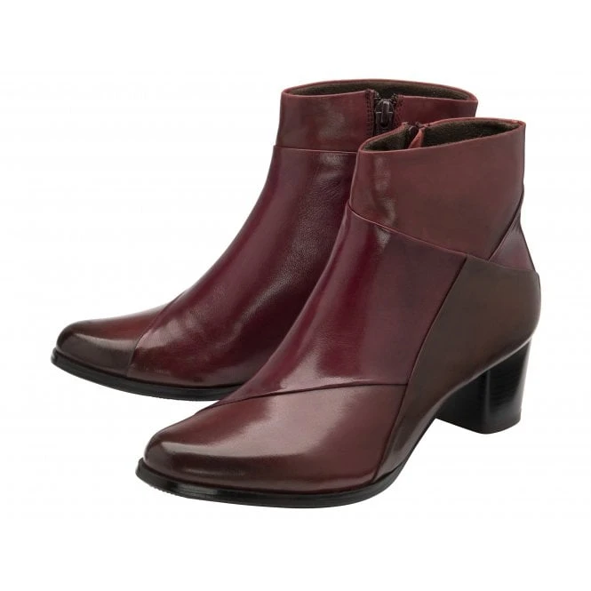 Bordo Multi-Leather Booker Heeled Ankle Boots | Lotus 2 Bordo Multi-Leather Booker Heeled Ankle Boots | Lotus - Image 2