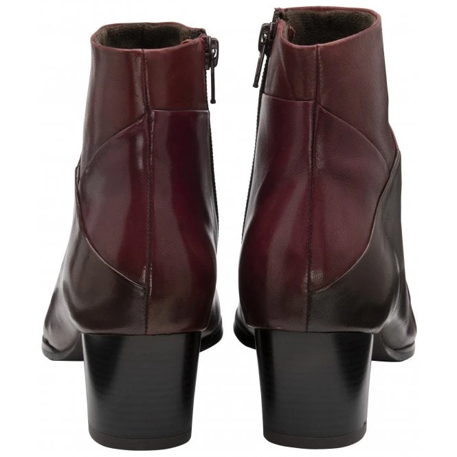 Bordo Multi-Leather Booker Heeled Ankle Boots | Lotus 3 Bordo Multi-Leather Booker Heeled Ankle Boots | Lotus - Image 3