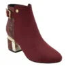 Bordo Textile Cassandra Heeled Ankle Boots | Lotus