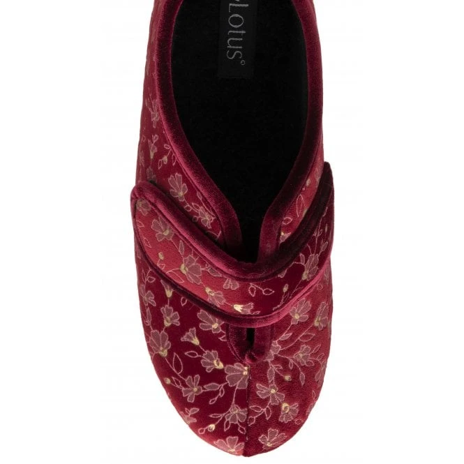 Bordo Wilma Strap Fastener Full Shoe Slippers | Lotus 4 Bordo Wilma Strap Fastener Full Shoe Slippers | Lotus - Image 4