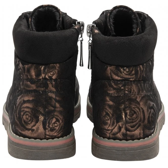 Bronze Floral-Print Nova Ankle Boots | Lotus 3 Bronze Floral-Print Nova Ankle Boots | Lotus - Image 3
