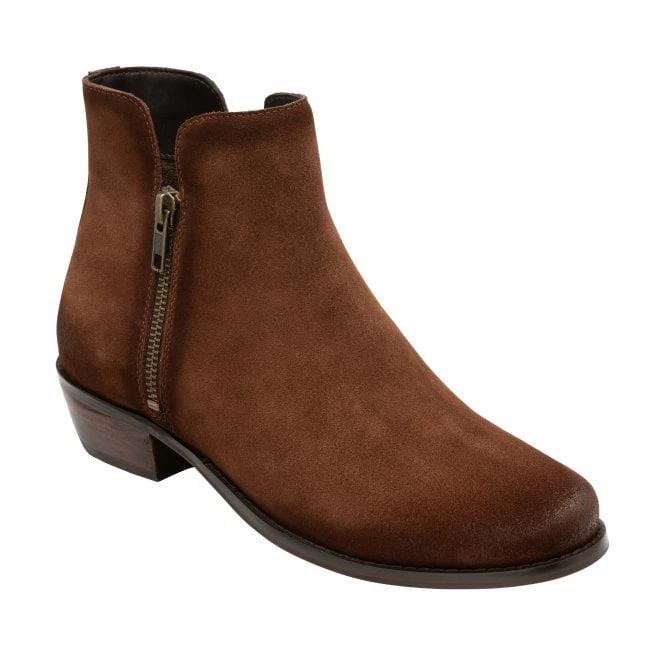 Chestnut Suede Daisy Zip-Up Ankle Boots | Lotus 1 Chestnut Suede Daisy Zip-Up Ankle Boots | Lotus