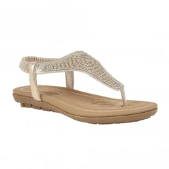Gold Orla Flat Toe-Post Sandals | Lotus