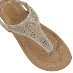 Gold Orla Flat Toe-Post Sandals | Lotus -Lotus Sale gold orla flat toe post sandals lotus p12531 28349 medium