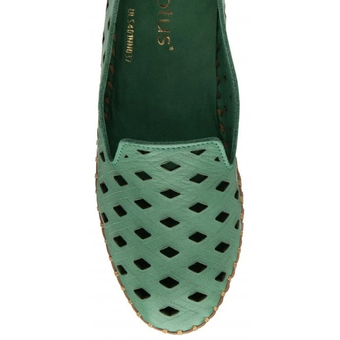 Green Leather Karson Slip-On Shoes | Lotus 4 Green Leather Karson Slip-On Shoes | Lotus - Image 4