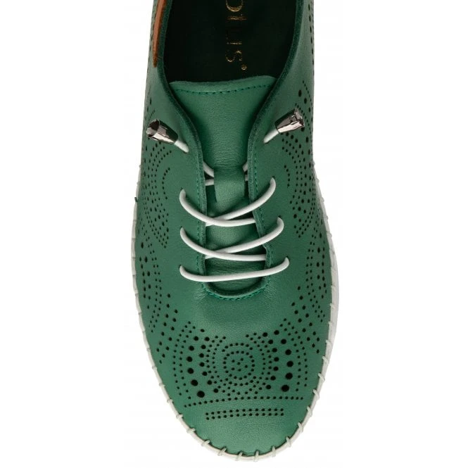 Green Leather Katya Casual Shoes | Lotus 4 Green Leather Katya Casual Shoes | Lotus - Image 4