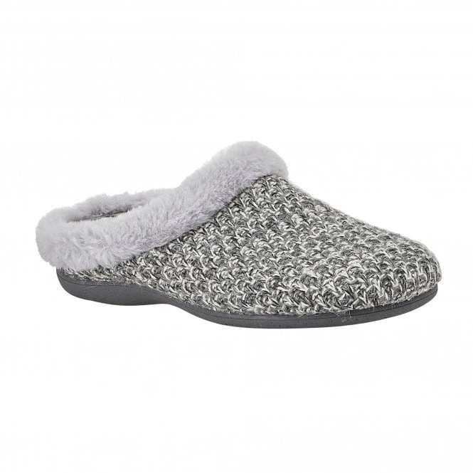 Grey Ada Textile Slippers | Lotus 1 Grey Ada Textile Slippers | Lotus