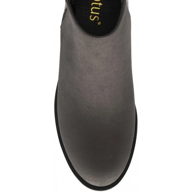 Grey & Black Snake-Print Anneka Ankle Boots | Lotus 4 Grey & Black Snake-Print Anneka Ankle Boots | Lotus - Image 4