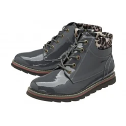 Grey & Leopard-Print Patent Naomi Lace-Up Ankle Boots | Lotus -Lotus Sale grey leopard print patent naomi lace up ankle boots lotus p13037 30738 medium