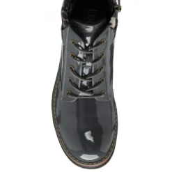 Grey & Leopard-Print Patent Naomi Lace-Up Ankle Boots | Lotus -Lotus Sale grey leopard print patent naomi lace up ankle boots lotus p13037 30740 medium