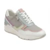 Grey Pastel Leather Suzuka Zip-Up Casual Trainers | Stressless By Lotus