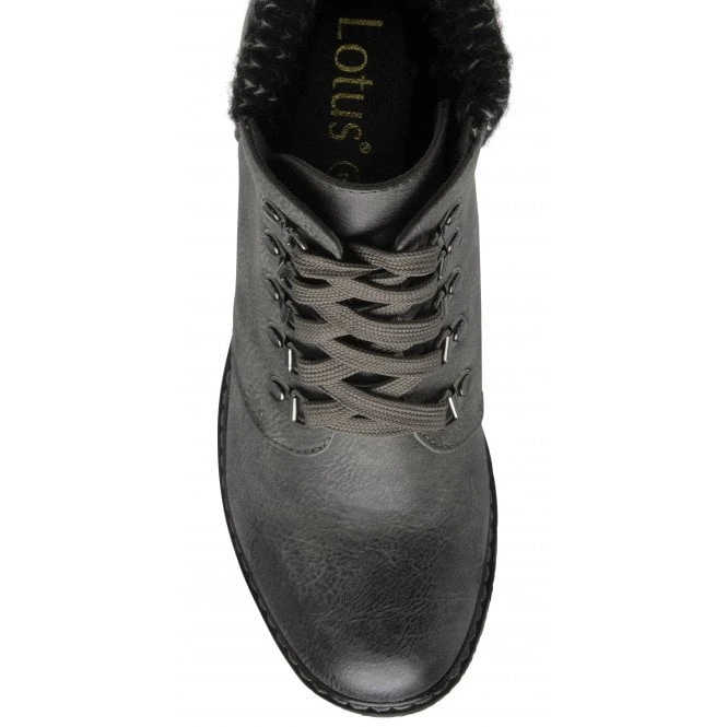 Grey Philomena Wedge Ankle Boots | Lotus 4 Grey Philomena Wedge Ankle Boots | Lotus - Image 4