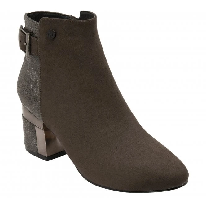 Grey Textile Cassandra Heeled Ankle Boots | Lotus 1 Grey Textile Cassandra Heeled Ankle Boots | Lotus
