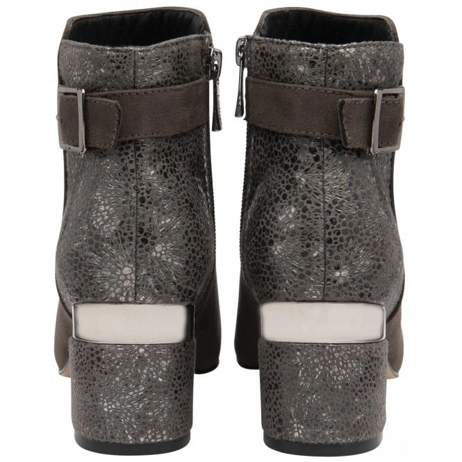 Grey Textile Cassandra Heeled Ankle Boots | Lotus 3 Grey Textile Cassandra Heeled Ankle Boots | Lotus - Image 3