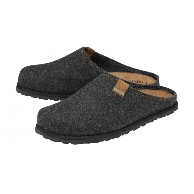 Grey Textile Sidney Mule Slippers | Lotus 2 Grey Textile Sidney Mule Slippers | Lotus - Image 2