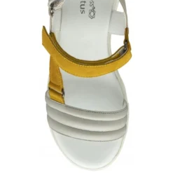 Grey & Yellow Leather Verena Open-Toe Sandals | Stressless By Lotus -Lotus Sale grey yellow leather verena open toe sandals stressless by lotus p13288 31200 medium