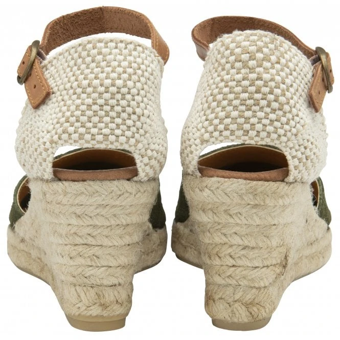 Khaki Suede Antonella Espadrille Wedge Shoes | Lotus 3 Khaki Suede Antonella Espadrille Wedge Shoes | Lotus - Image 3