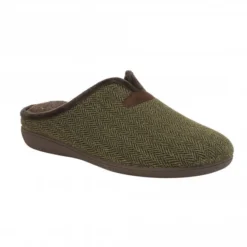 Khaki Textile Albert Slippers | Lotus