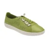 Lime Green Leather Kamari Casual Shoes | Lotus