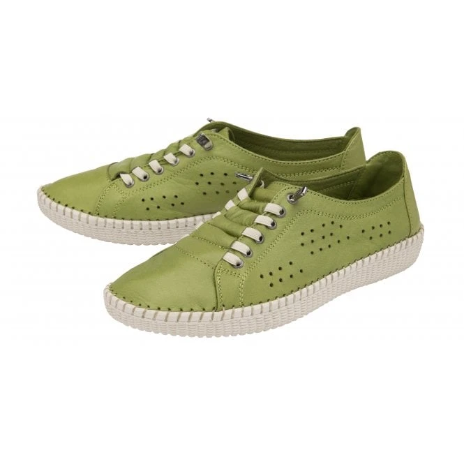 Lime Green Leather Kamari Casual Shoes | Lotus 2 Lime Green Leather Kamari Casual Shoes | Lotus - Image 2