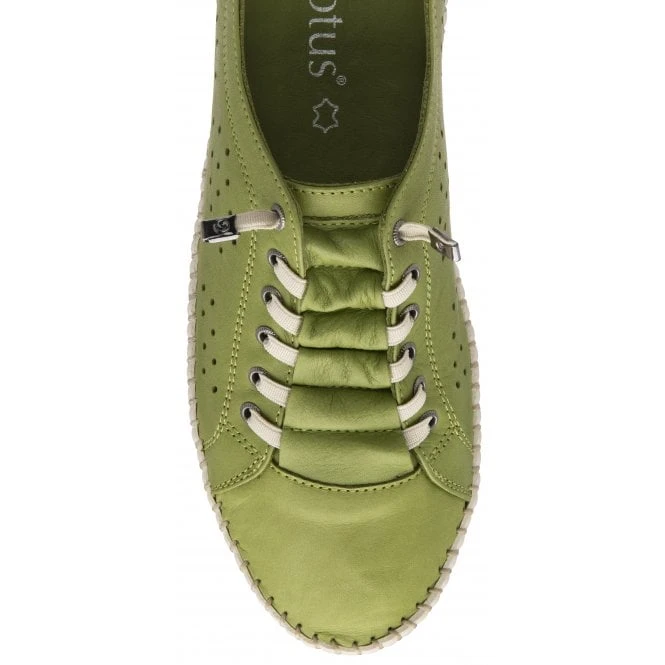 Lime Green Leather Kamari Casual Shoes | Lotus 4 Lime Green Leather Kamari Casual Shoes | Lotus - Image 4