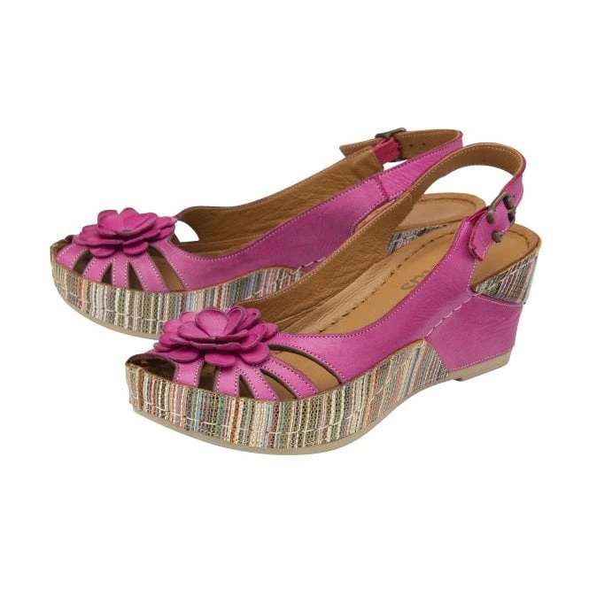 Magenta Leather Caria Slingback Shoes | Lotus 2 Magenta Leather Caria Slingback Shoes | Lotus - Image 2