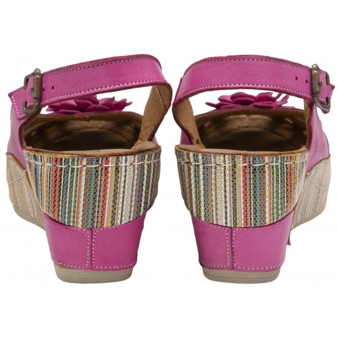 Magenta Leather Caria Slingback Shoes | Lotus 3 Magenta Leather Caria Slingback Shoes | Lotus - Image 3