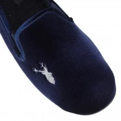 Navy Clarence Velour Slippers | Lotus -Lotus Sale navy clarence velour slippers lotus p12863 29694 medium