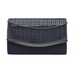 Navy & Diamante Dillard Clutch Bag | Lotus