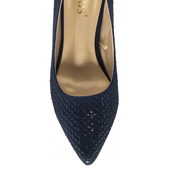 Navy & Diamante Kayla Court Shoes | Lotus 4 Navy & Diamante Kayla Court Shoes | Lotus - Image 4
