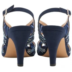 Navy & Diamante Natalia Peep Toe Sandals | Lotus -Lotus Sale navy diamante natalia peep toe sandals lotus p12983 30305 medium