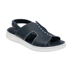 Navy Leather Astrid Slingback Sandals | Lotus