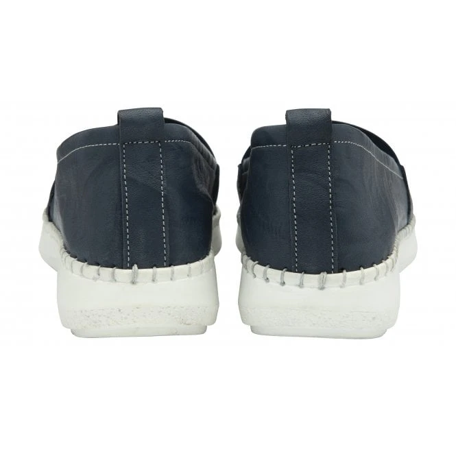 Navy Leather Francesca Slip-On Shoes | Lotus 3 Navy Leather Francesca Slip-On Shoes | Lotus - Image 3