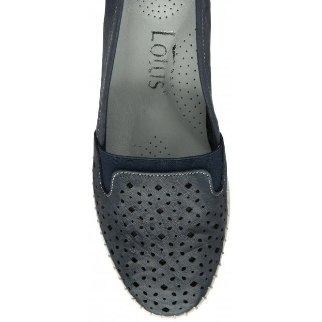 Navy Leather Francesca Slip-On Shoes | Lotus 4 Navy Leather Francesca Slip-On Shoes | Lotus - Image 4