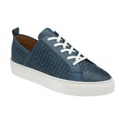 Navy Leather Kate Lace-Up Trainers | Stressless By Lotus