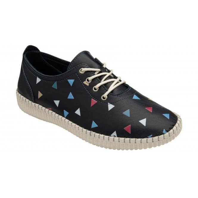 Navy Leather Kay Lace-Up Shoes | Lotus 1 Navy Leather Kay Lace-Up Shoes | Lotus