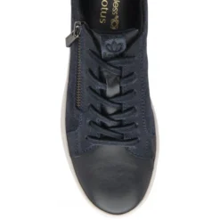 Navy Leather & Snake-Print Sky Casual Trainers | Stressless By Lotus -Lotus Sale navy leather snake print sky casual trainers stressless by lotus p13600 32892 medium