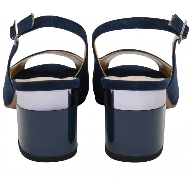 Navy Microfibre Evelyn Slingback Shoes | Lotus 3 Navy Microfibre Evelyn Slingback Shoes | Lotus - Image 3