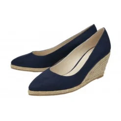 Navy Microfibre Giselle Wedge Shoes | Lotus -Lotus Sale navy microfibre giselle wedge shoes lotus p13213 31134 medium