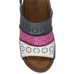 Navy Multi-Leather Neylan Wedge Sandals | Lotus -Lotus Sale navy multi leather neylan wedge sandals lotus p13670 32764 medium