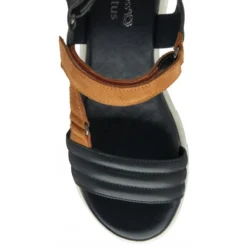 Navy & Orange Leather Verena Open-Toe Sandals | Stressless By Lotus -Lotus Sale navy orange leather verena open toe sandals stressless by lotus p13285 31212 medium