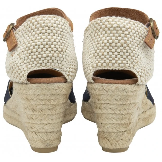 Navy Suede Antonella Espadrille Wedge Shoes | Lotus 3 Navy Suede Antonella Espadrille Wedge Shoes | Lotus - Image 3