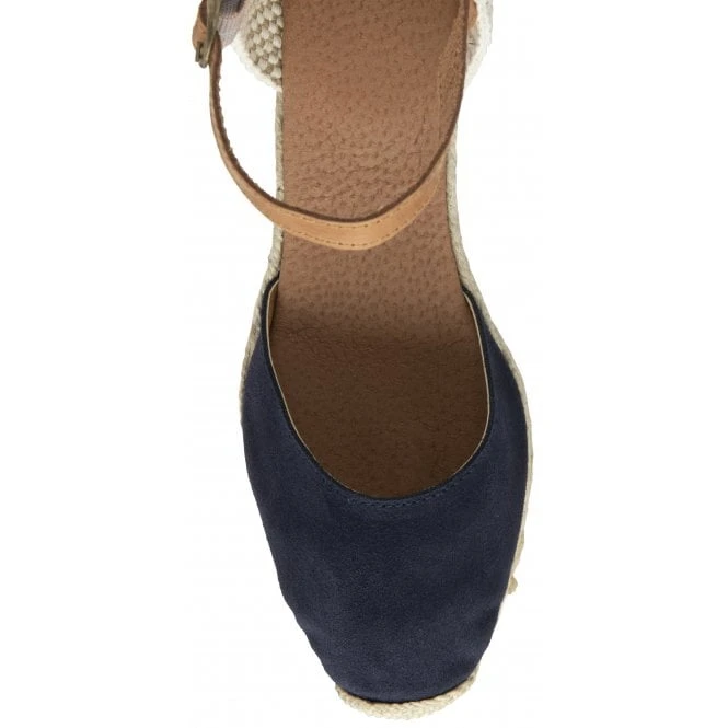 Navy Suede Antonella Espadrille Wedge Shoes | Lotus 4 Navy Suede Antonella Espadrille Wedge Shoes | Lotus - Image 4