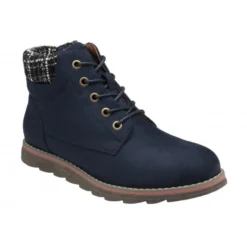 Navy Textile Cedar Ankle Boots | Lotus