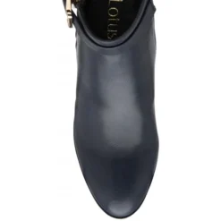 Navy Textile & Leopard-Print Monica Heeled Ankle Boots | Lotus -Lotus Sale navy textile leopard print monica heeled ankle boots lotus p13480 32291 medium