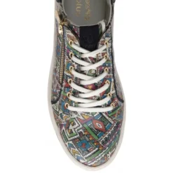 Navy & Tribal-Print Leather Serene Casual Trainers | Stressless By Lotus -Lotus Sale navy tribal print leather serene casual trainers stressless by lotus p13729 33084 medium