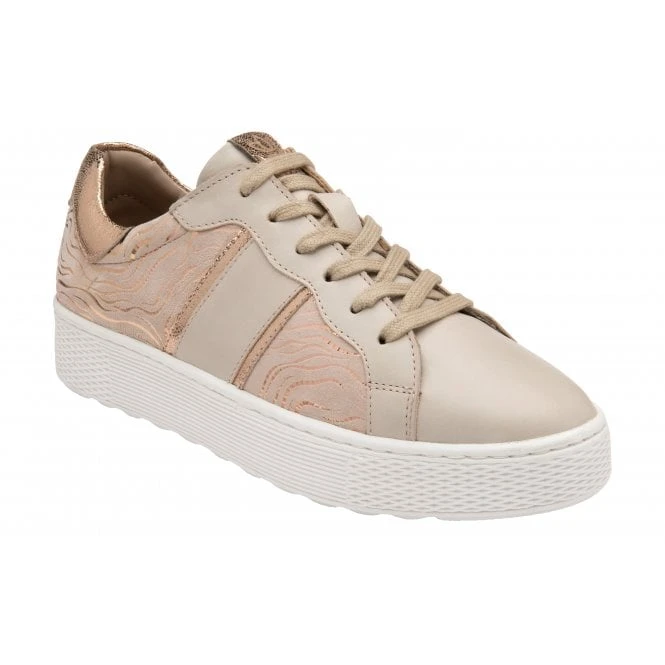 Nude & Metallic-Print Leather Simone Casual Trainers | Stressless By Lotus 1 Nude & Metallic-Print Leather Simone Casual Trainers | Stressless By Lotus