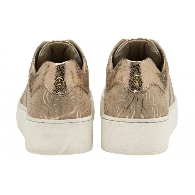 Nude & Metallic-Print Leather Simone Casual Trainers | Stressless By Lotus 3 Nude & Metallic-Print Leather Simone Casual Trainers | Stressless By Lotus - Image 3