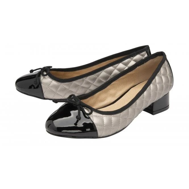 Pewter & Black Ivy Ballerina Shoes | Lotus 2 Pewter & Black Ivy Ballerina Shoes | Lotus - Image 2